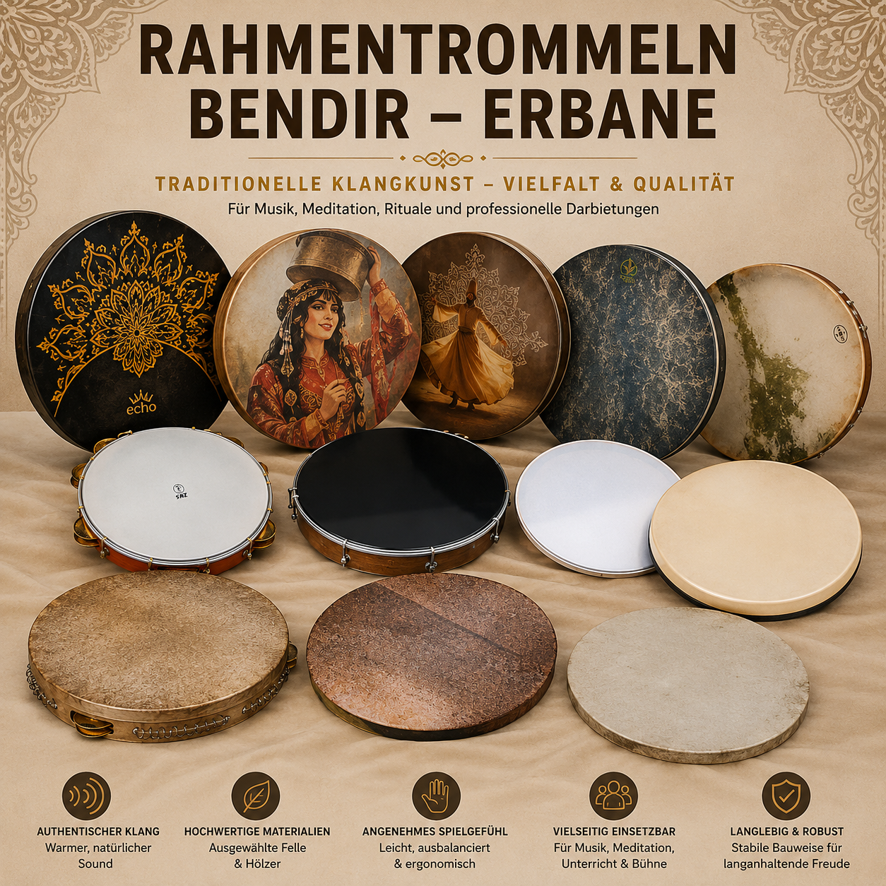 Rahmentrommel/Bendir/Erbane